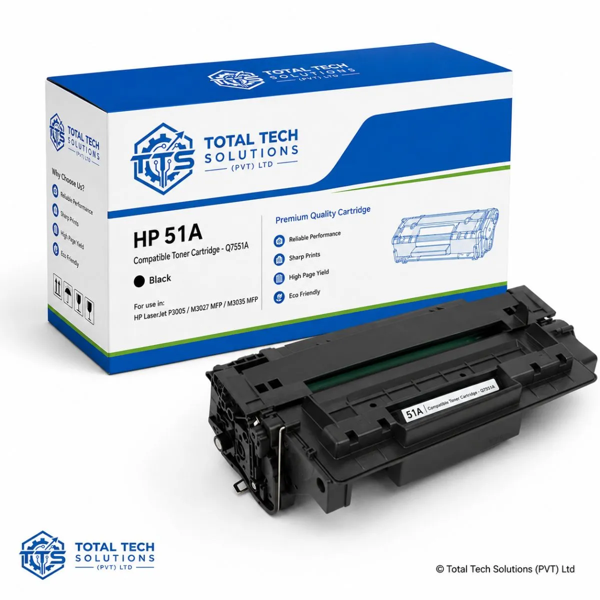 Total Tech Solutions HP 51A Compatible Black Toner Cartridge - Q7551A, image 2