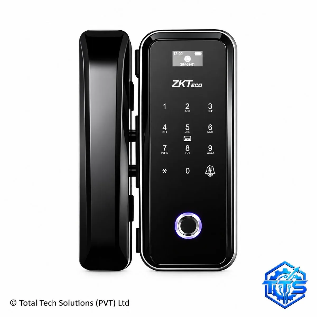 ZKTeco GL300W Wi-Fi Smart Glass Door Lock with Fingerprint / Passcode / IC Card / App