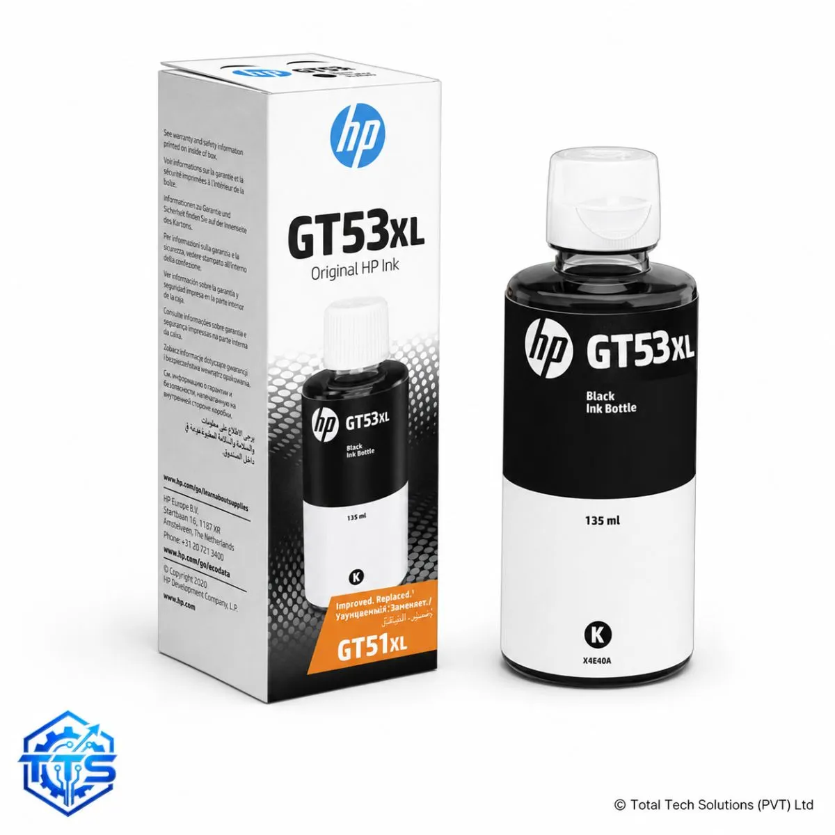 HP GT51XL / GT53XL 135-ml Black Original Ink Bottle, image 2