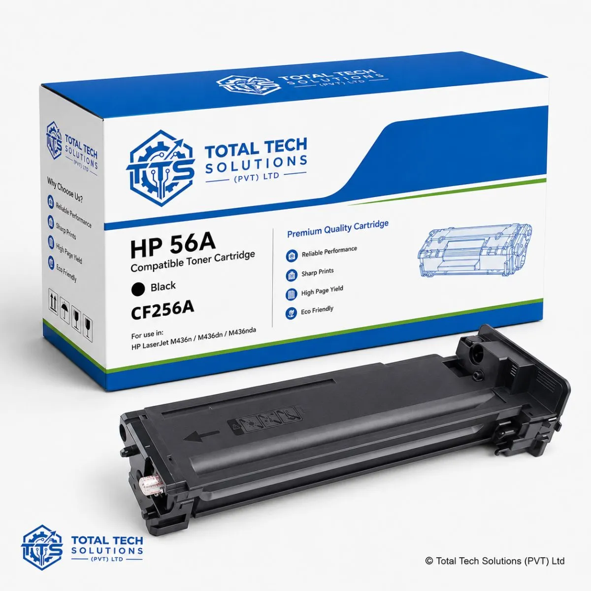 Total Tech Solutions HP 56A Compatible Black Toner Cartridge - CF256A