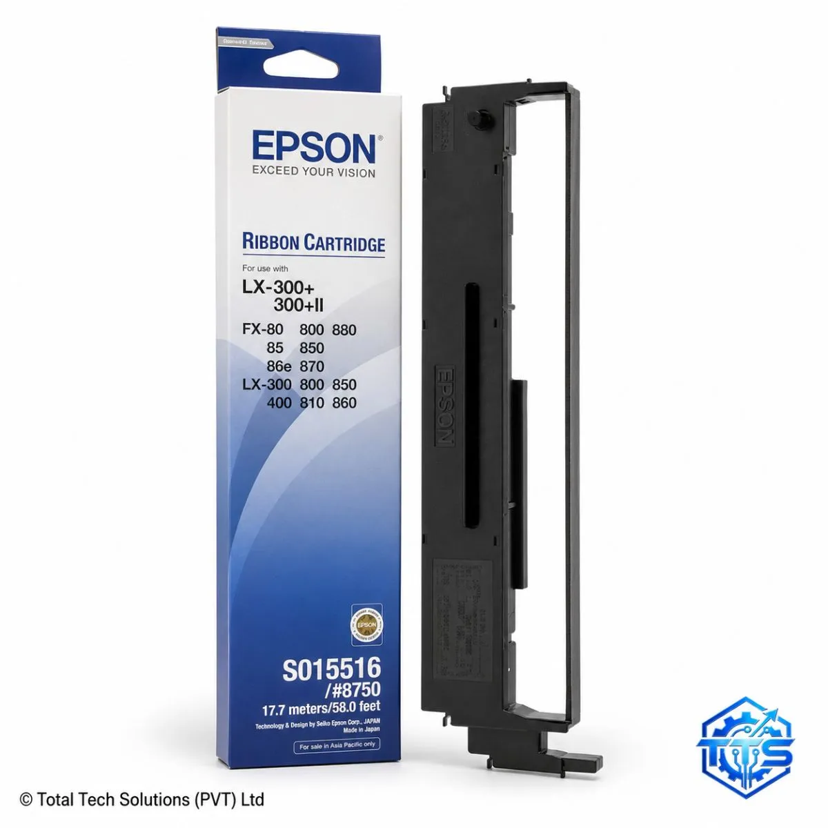 Epson LX-300 Black Original Printer Ribbon - S015516 / #8750, image 3