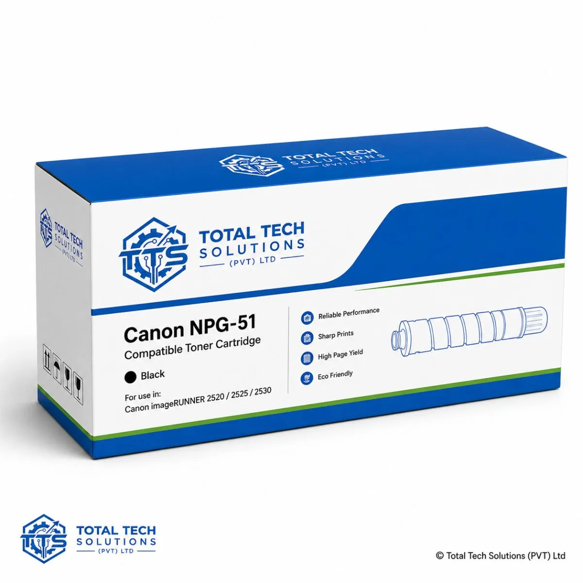 Total Tech Solutions Canon NPG-51 Black Compatible Toner Cartridge for imageRUNNER 2520/2525/2530, image 3