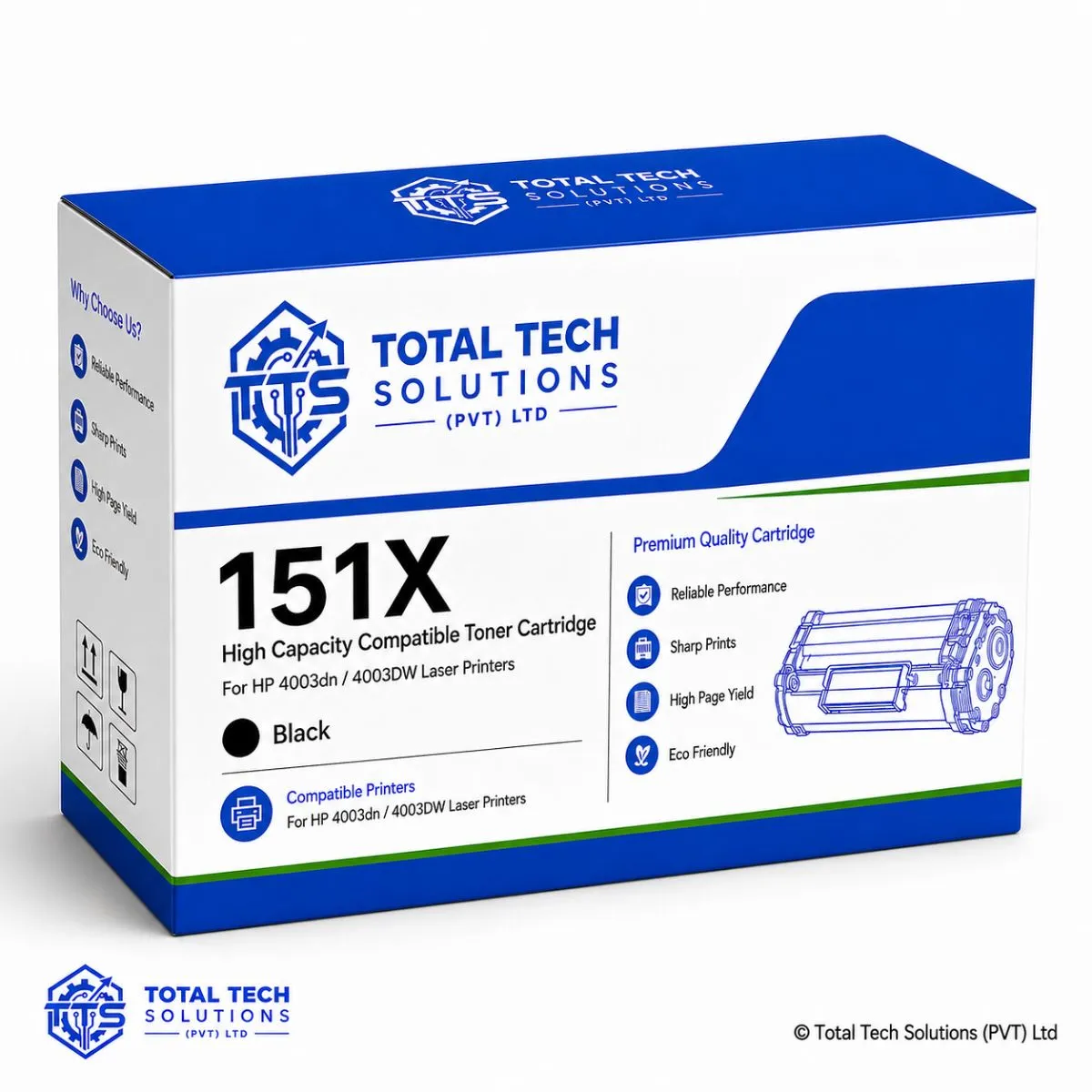 151X High Capacity Compatible Toner Cartridge for HP 4003dn, 4003DW Laser Printers, image 2