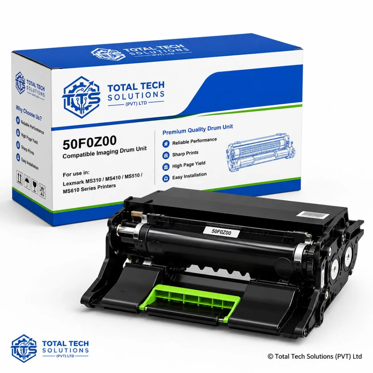 Total Tech Solutions Lexmark 50F0Z00 / 500Z Compatible Black Imaging Drum Unit, image 4