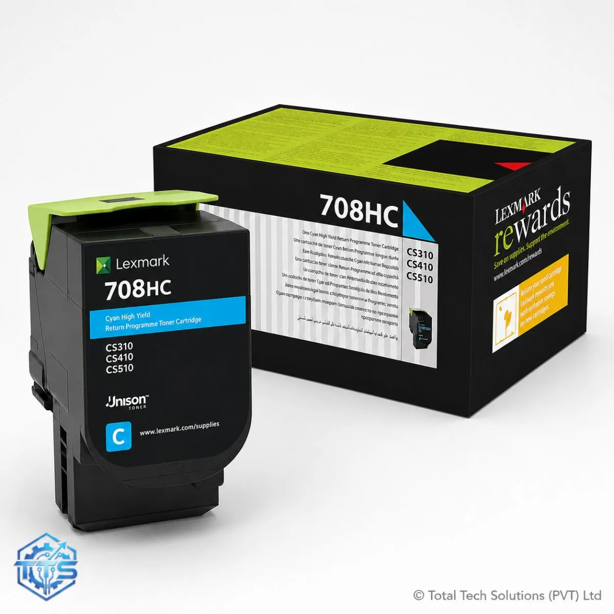 Lexmark 708HC High Yield Cyan Toner Cartridge, image 3