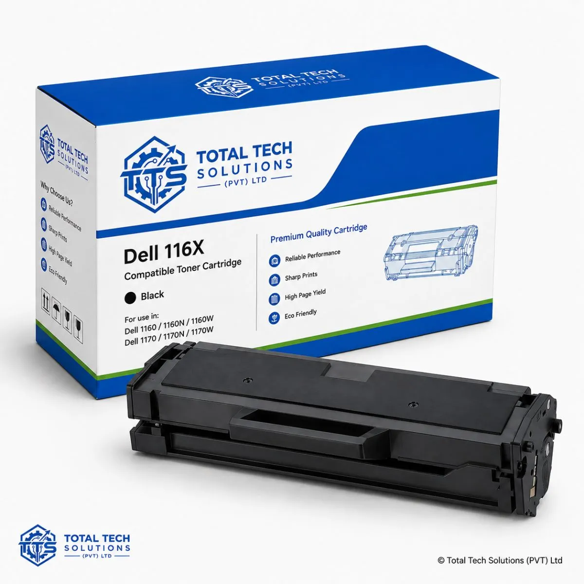 Total Tech Solutions Dell 116X Black Compatible Toner Cartridge, image 2