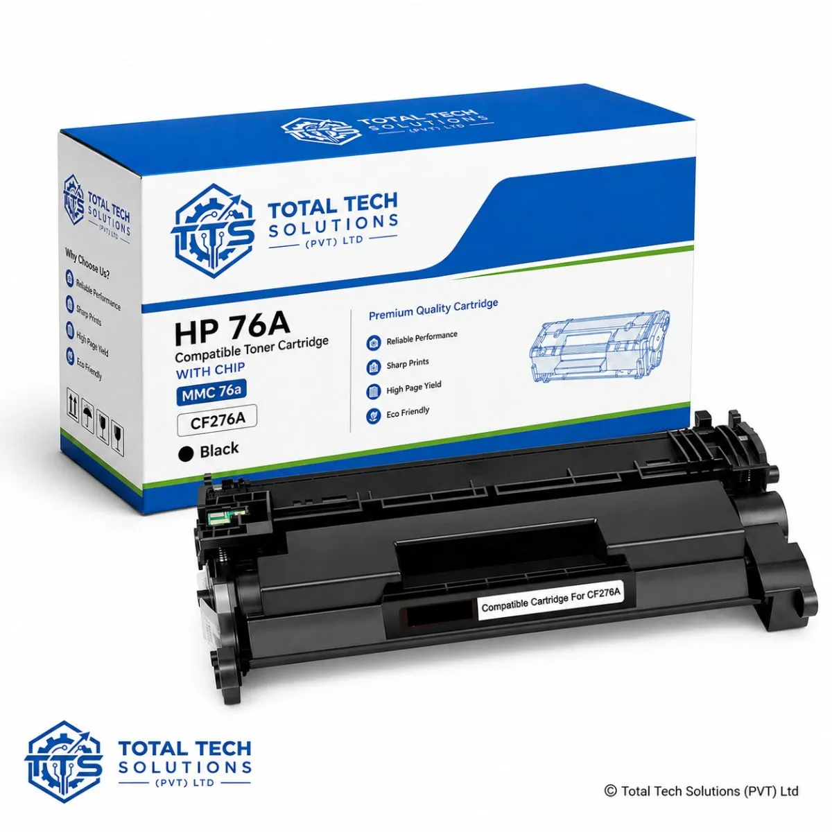 Total Tech Solutions HP 76A Compatible Black Toner Cartridge with Chip - MMC 76A