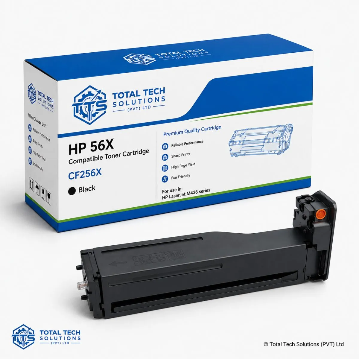 Total Tech Solutions HP 56X Compatible High-Yield Black Toner Cartridge - CF256X