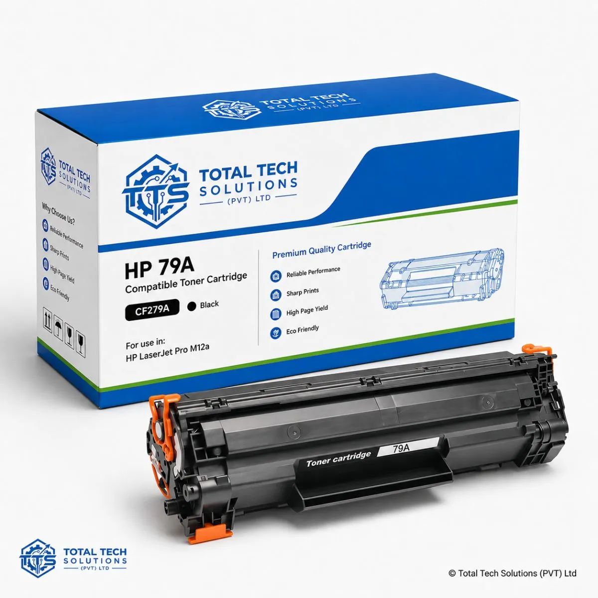Total Tech Solutions HP 79A Compatible Black Toner Cartridge for LaserJet Pro M12a - CF279A