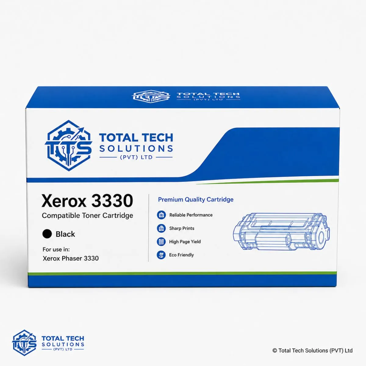 Total Tech Solutions Xerox Phaser 3330 Compatible Extra High-Yield Black Toner Cartridge