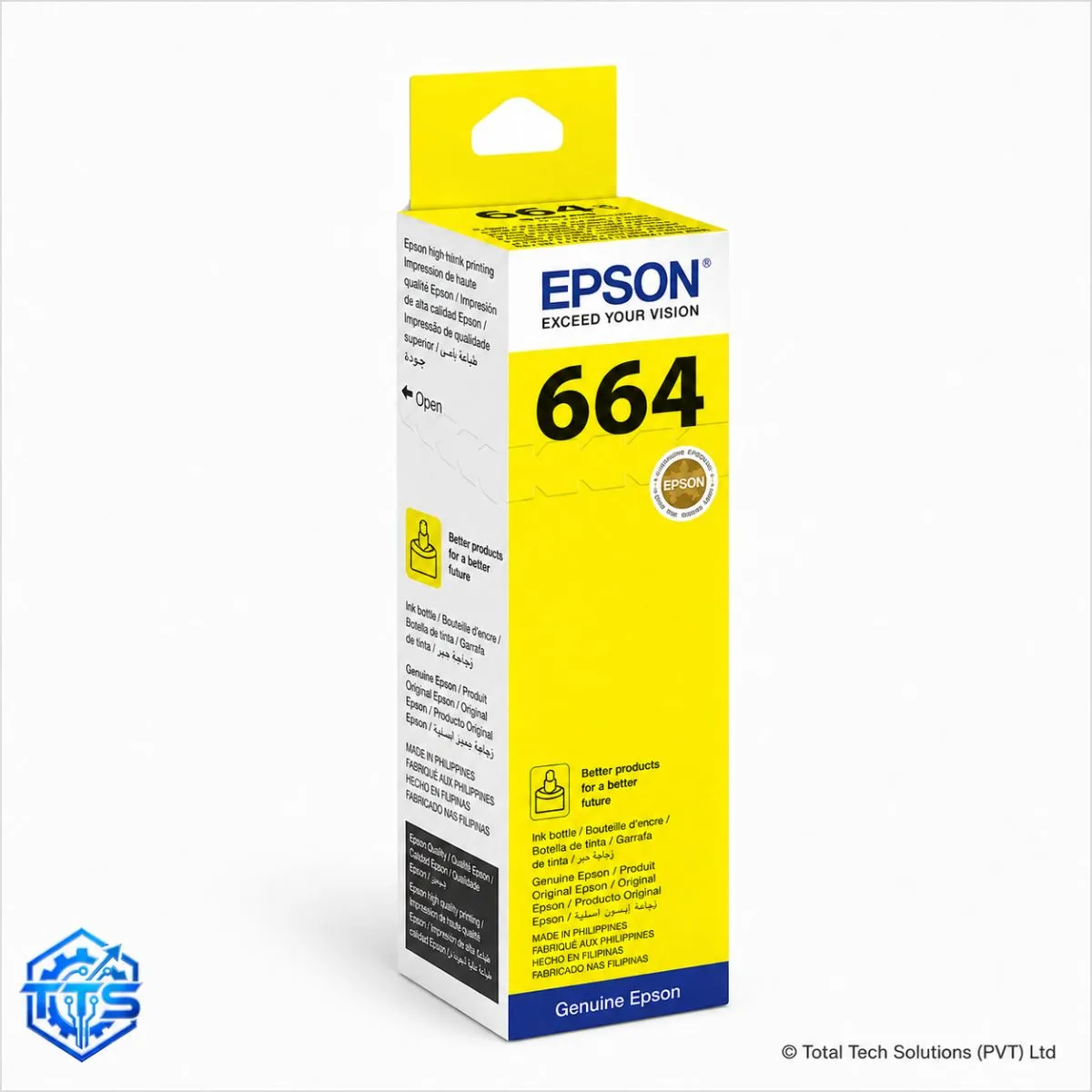 Epson T6644 70ml Yellow Original Ink Bottle for L100 / L110 / L130 / L200 / L300 / L310 / L365 / L550 / L565 / L1300, image 3