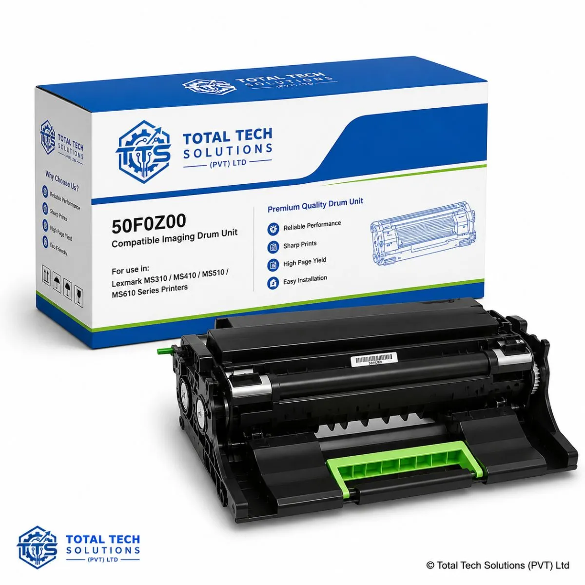 Total Tech Solutions Lexmark 50F0Z00 / 500Z Compatible Black Imaging Drum Unit, image 2