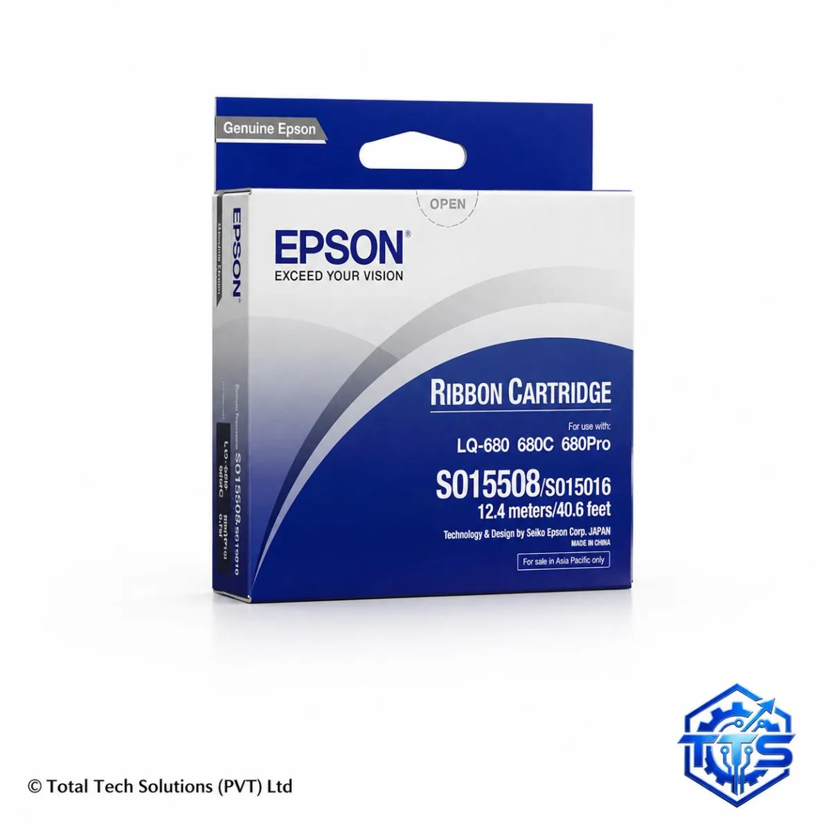 Epson LQ-680 Black Original Printer Ribbon - S015508, image 2