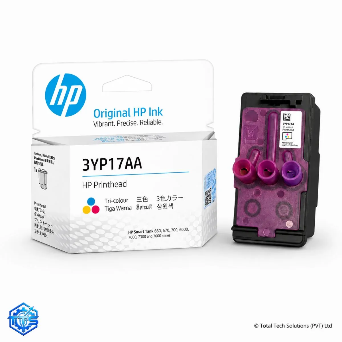 HP 3YP17AA Tri-Color Printhead for HP Smart Tank 670 / 750, image 2