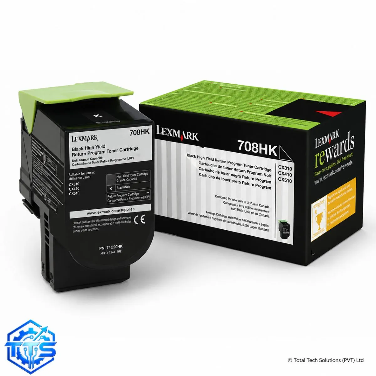 Lexmark 708HK High Yield Black Toner Cartridge, image 3