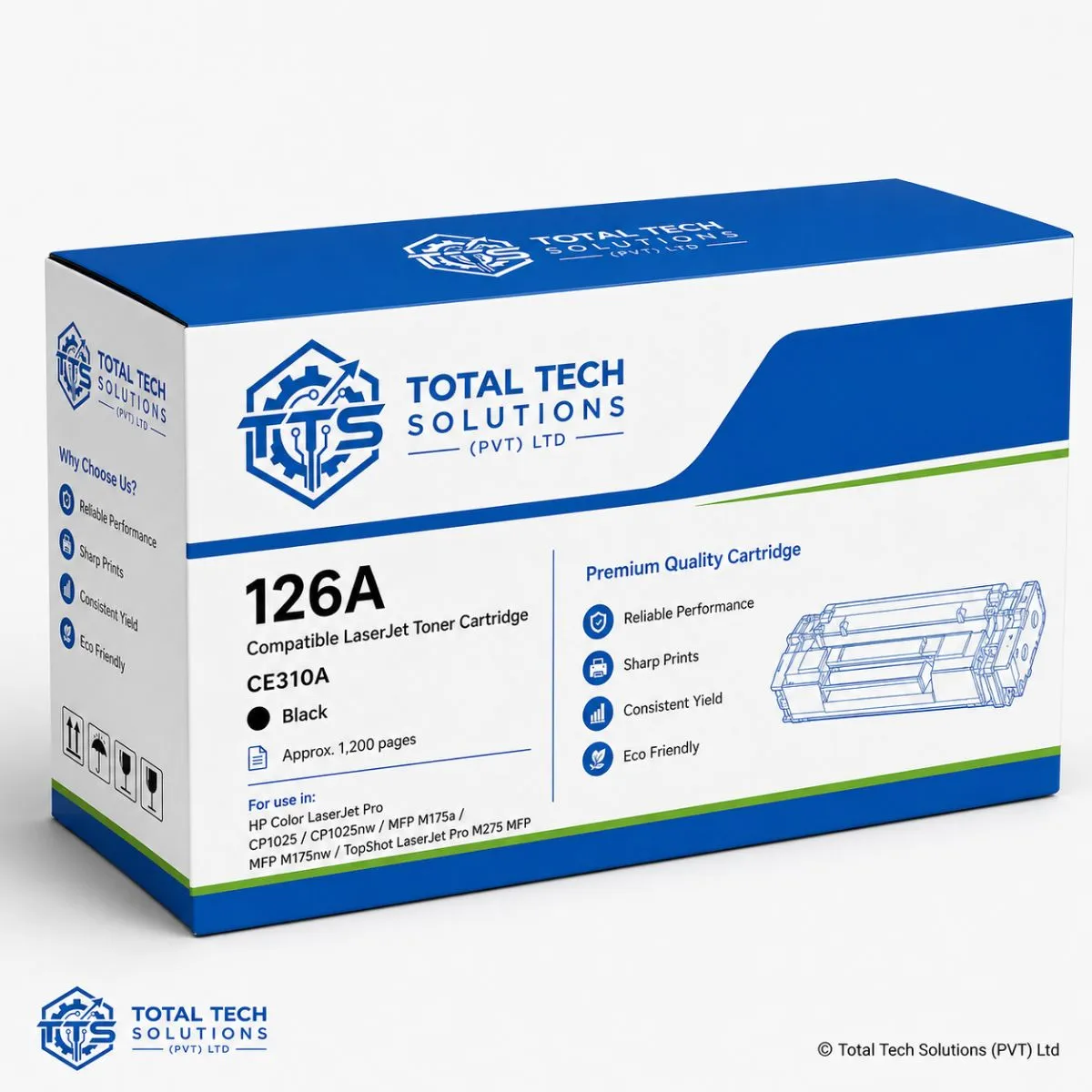 HP Compatible 126A Black Compatible LaserJet Toner Cartridge, image 4