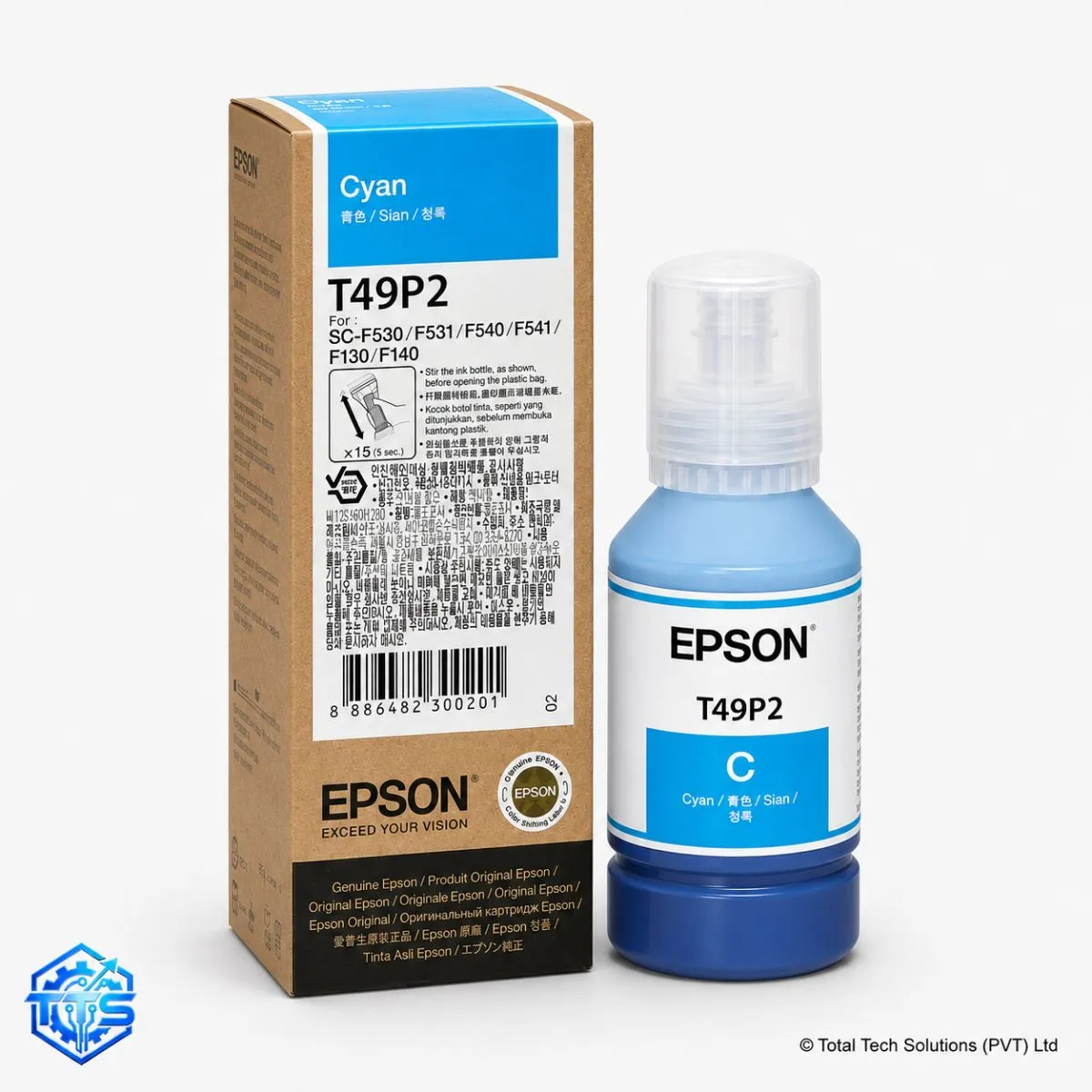 Epson T49P2 Cyan Sublimation Ink 140ml for Epson SureColor SC-F130 / SC-F140 / SC-F530, image 2
