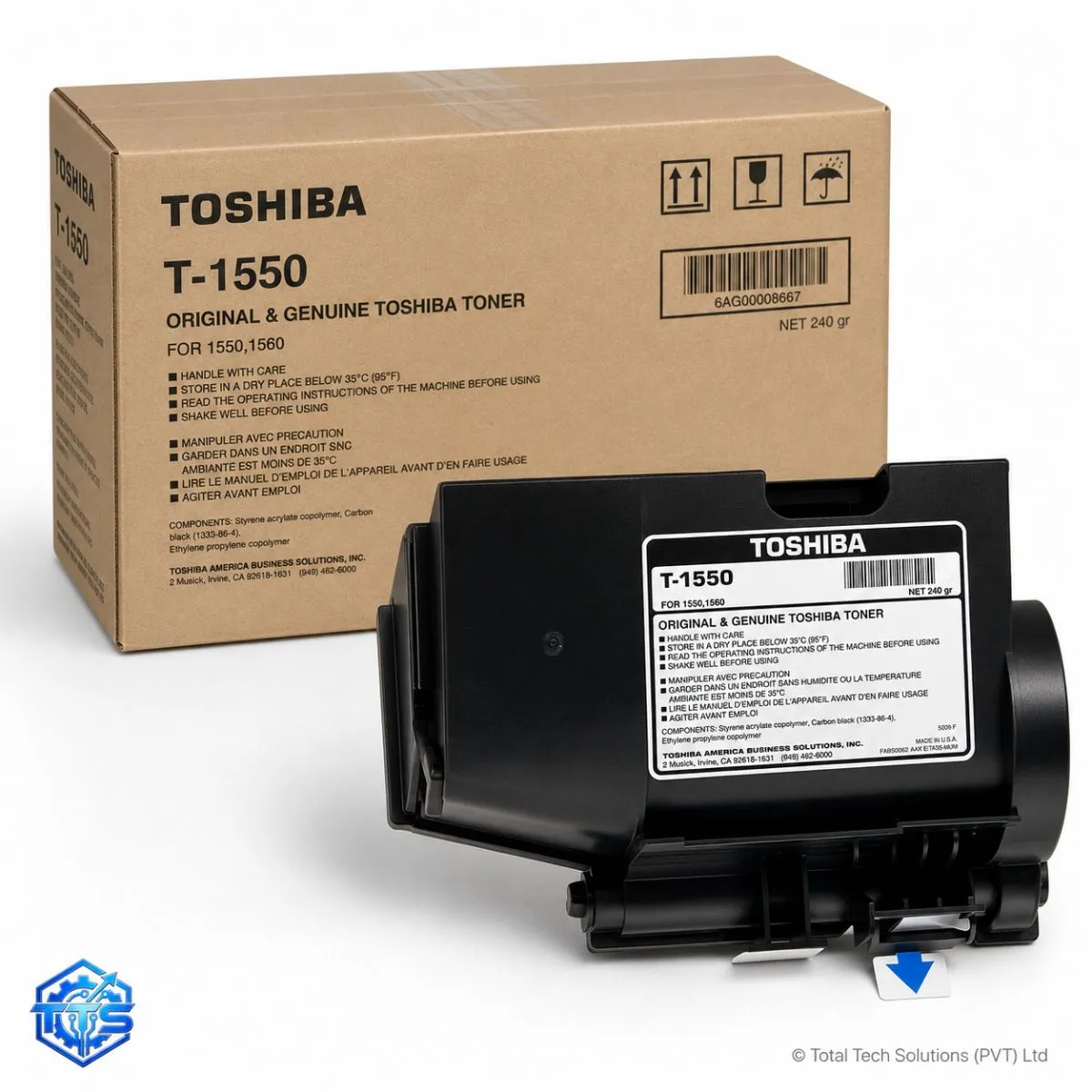 Toshiba T1550 Original Black Copier Toner Cartridge
