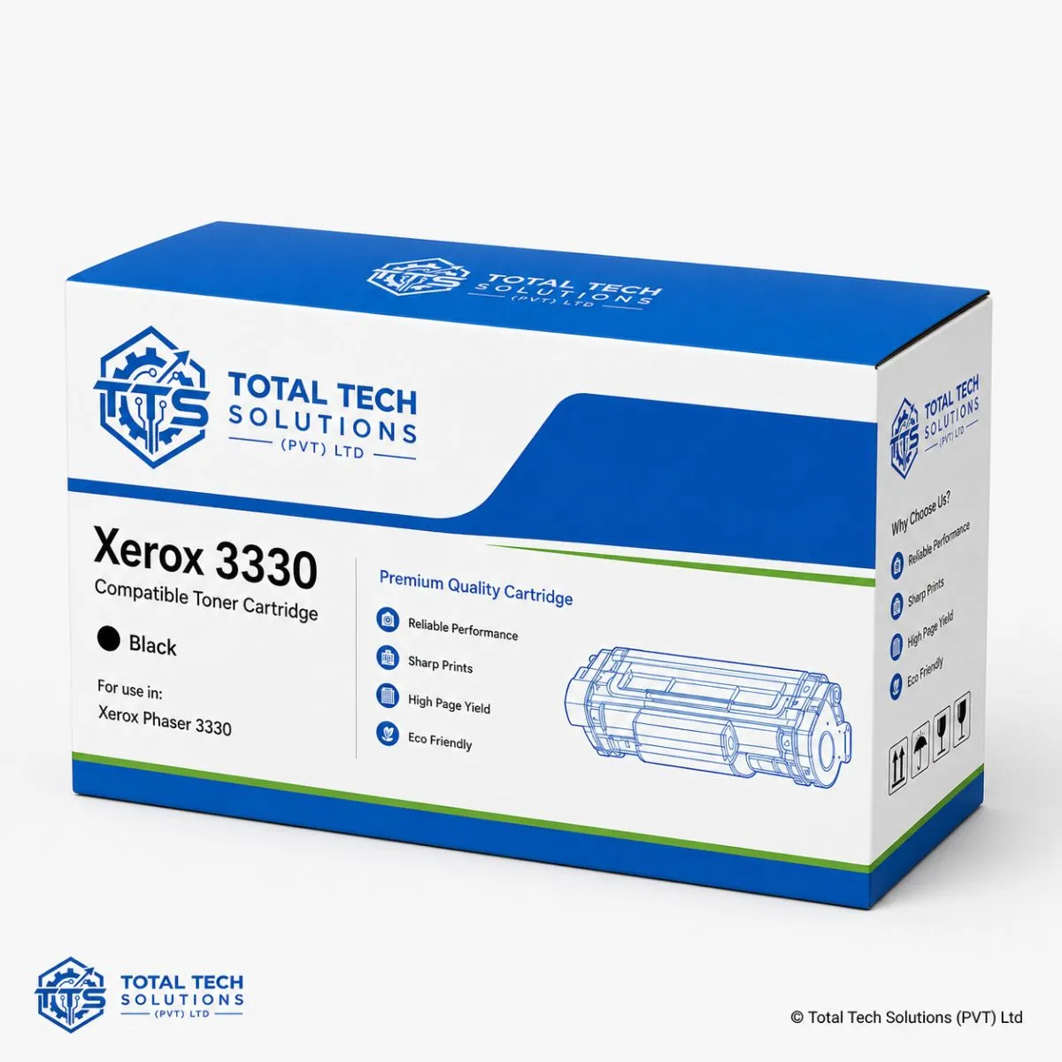 Total Tech Solutions Xerox Phaser 3330 Compatible Extra High-Yield Black Toner Cartridge, image 3