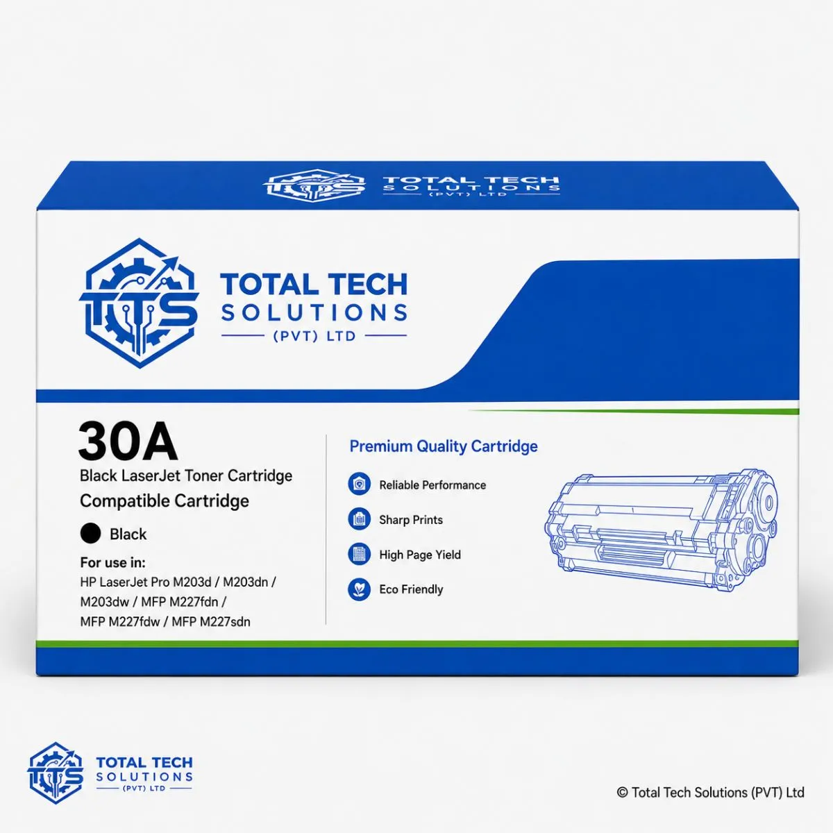 Total Tech 30A Black LaserJet Toner Cartridge (Compatible)