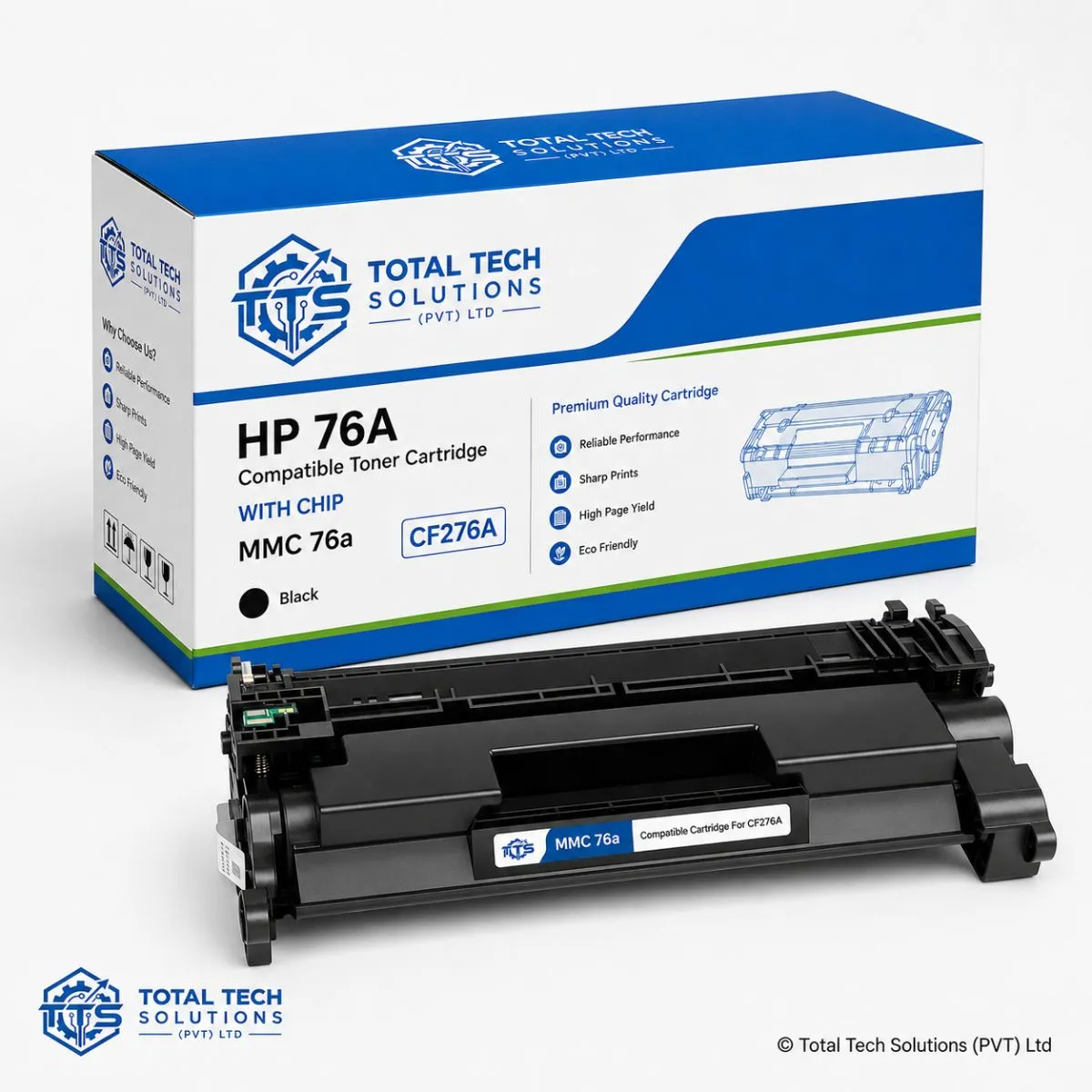 Total Tech Solutions HP 76A Compatible Black Toner Cartridge with Chip - MMC 76A, image 2
