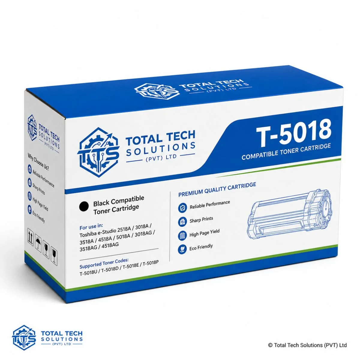 Total Tech Solutions Toshiba T-5018 Compatible Black Toner Cartridge for e-STUDIO 2518A / 3018A / 3518A / 4518A / 5018A Series, image 3