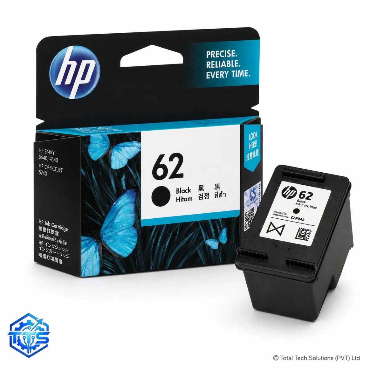 HP 62 Black Original Ink Cartridge, image 2
