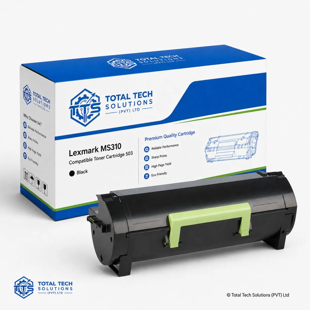 Total Tech Solutions Lexmark 503 Compatible Black Toner Cartridge for MS310d / MS310dn Printers, image 2