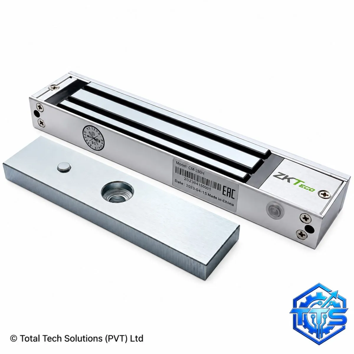 ZKTeco CM-280H 250kg Electromagnetic Door Lock with LED & Lock Status Sensor, image 4