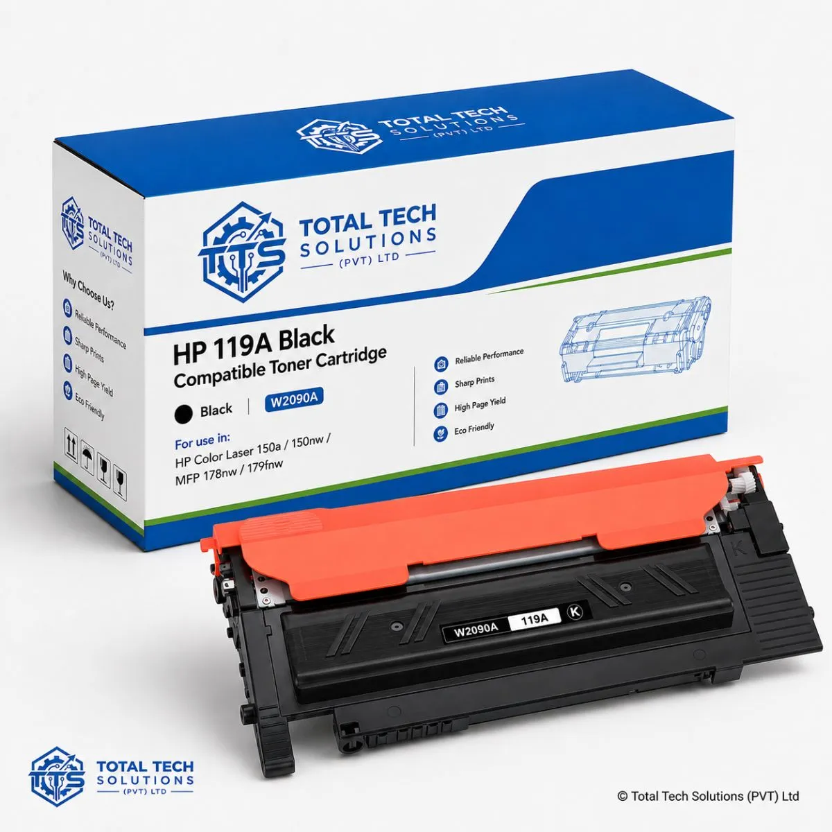Total Tech Solutions HP 119A Black Compatible Toner Cartridge - W2090A