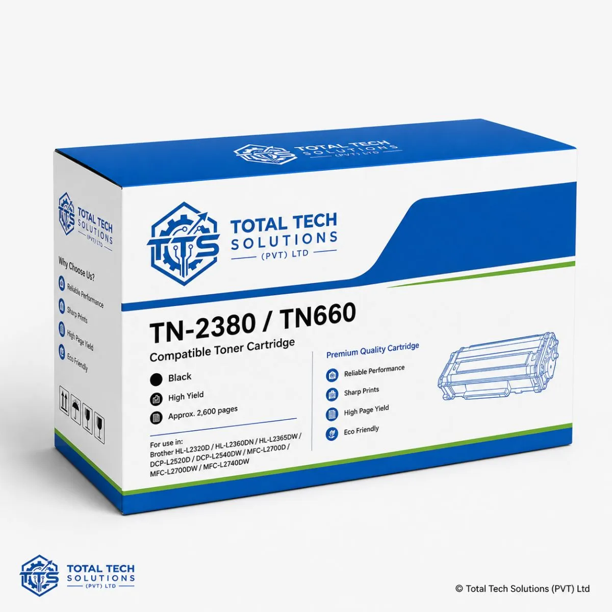 Brother Compatible Brother TN-2380 Compatible Toner Cartridge TN660 Black, image 2