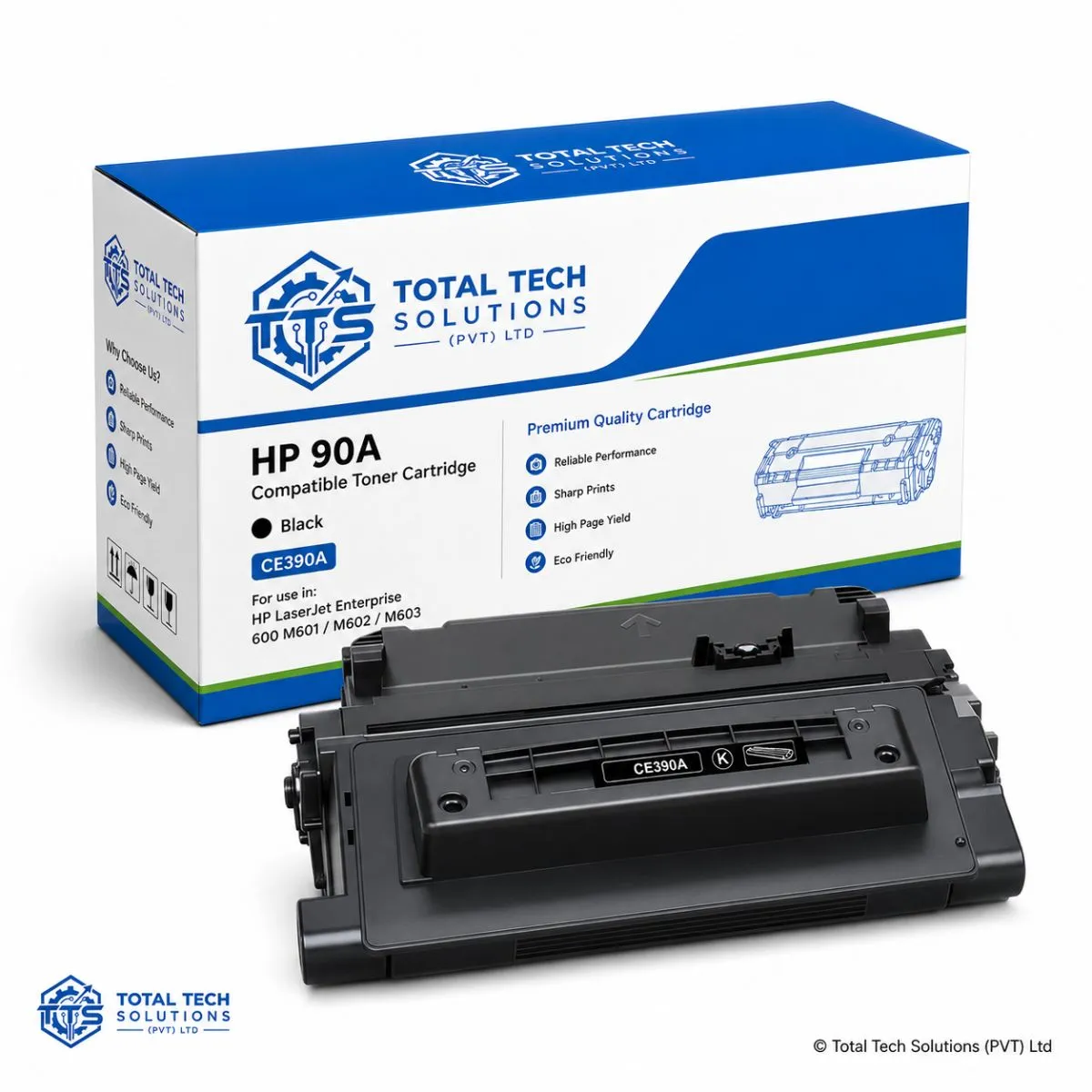 Total Tech Solutions HP 90A / CE390A Compatible Black Toner Cartridge