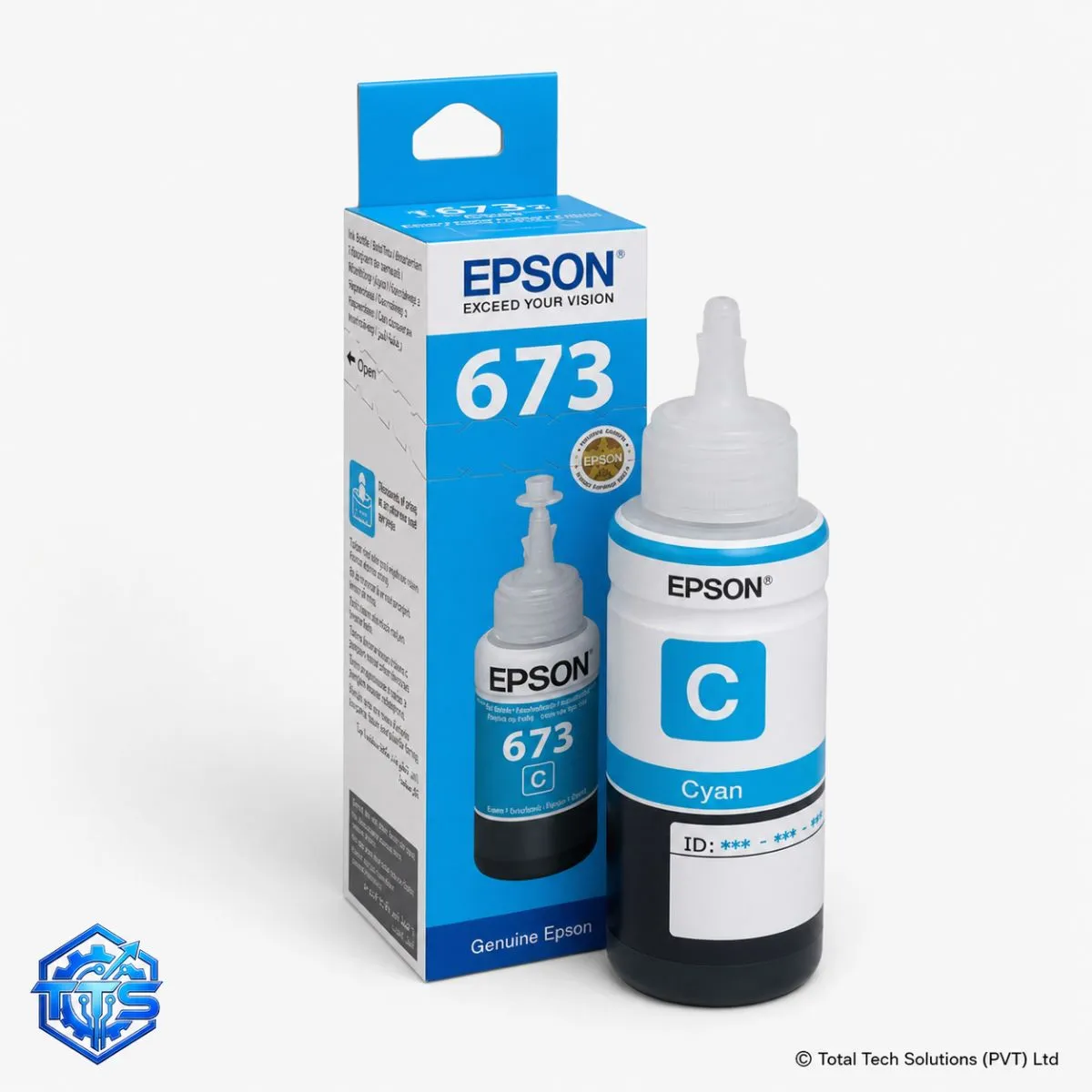 Epson T6732 70ml Cyan Original Ink Bottle for L800 / L805 / L850 / L1800, image 2
