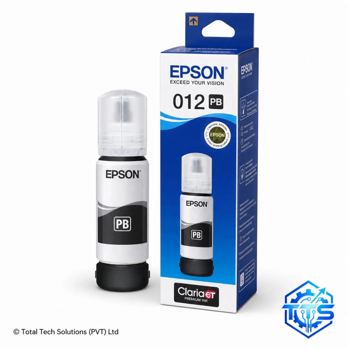 Epson 012 Pigment Black Original Ink Bottle for L8160/L8180, image 2