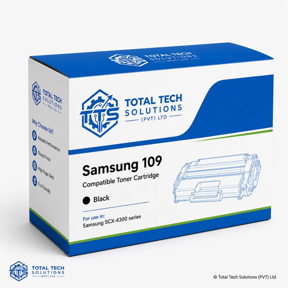 Total Tech Solutions Samsung MLT-D109S / 109 Compatible Black Toner Cartridge for SCX-4300 Printer, image 3