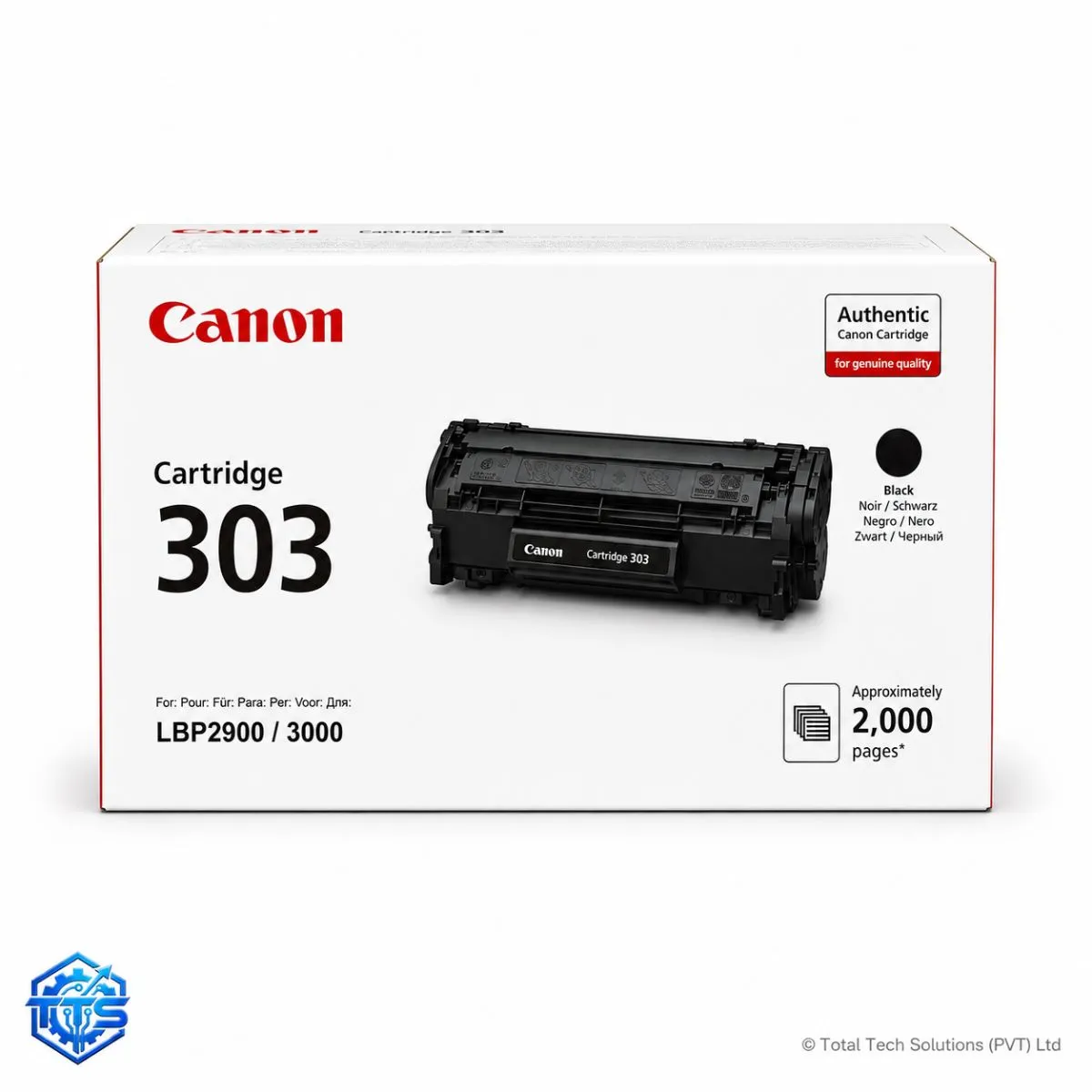 Canon Cartridge 303 Black Toner Cartridge for Canon Laser Shot LBP2900, image 2