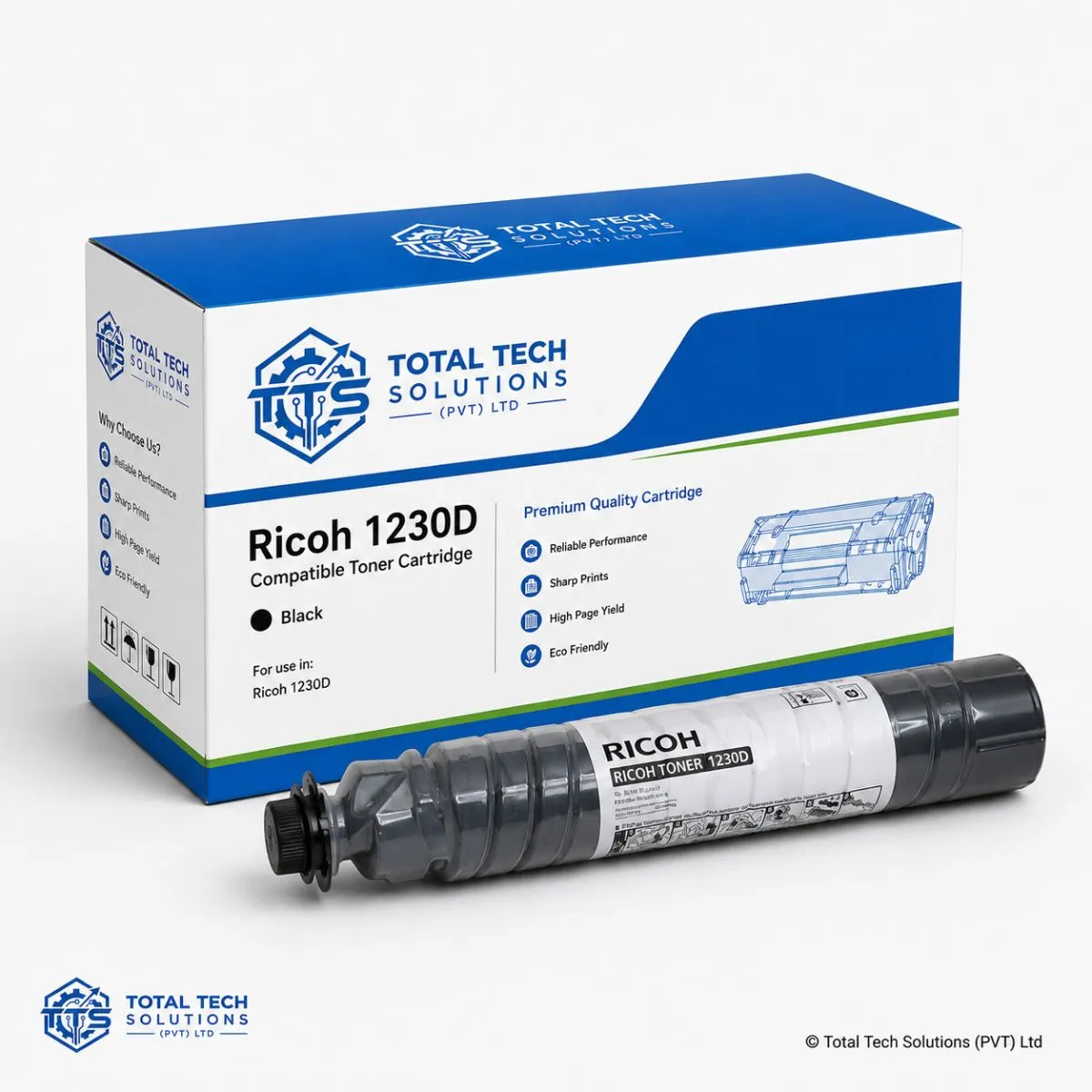 Total Tech Solutions Ricoh Type 1230D Compatible Black Toner Cartridge
