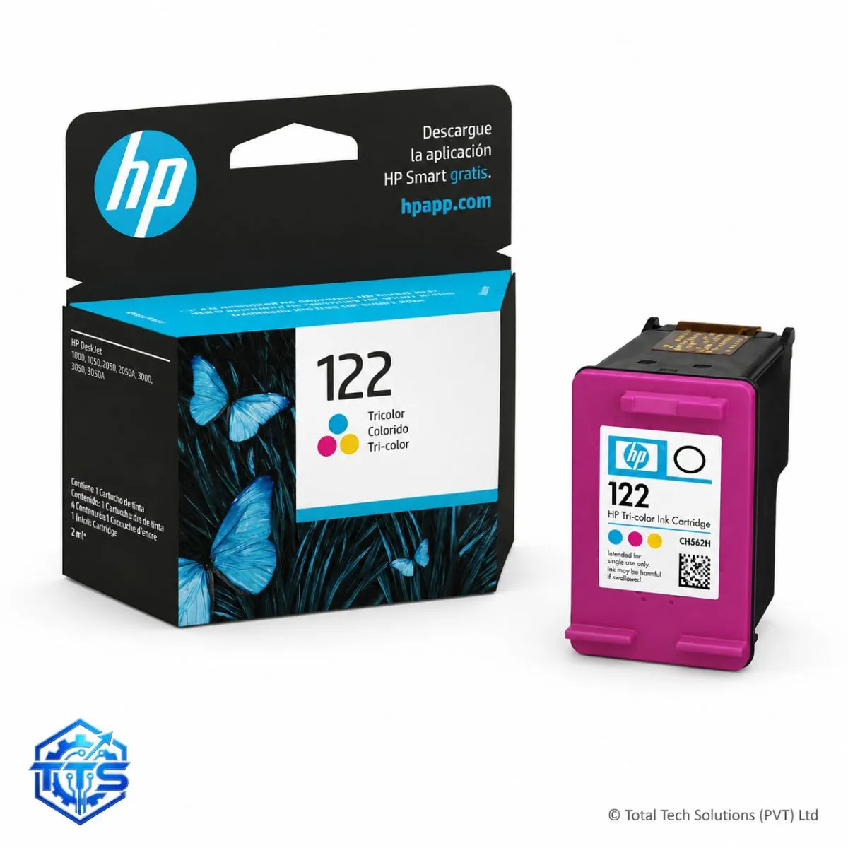 HP 122 Tri-color Original Ink Cartridge, image 2