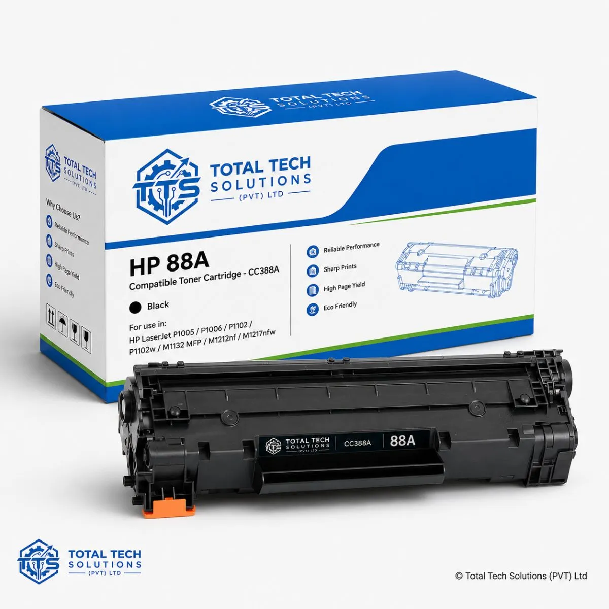 Total Tech Solutions HP 88A Compatible Black Toner Cartridge - CC388A, image 3