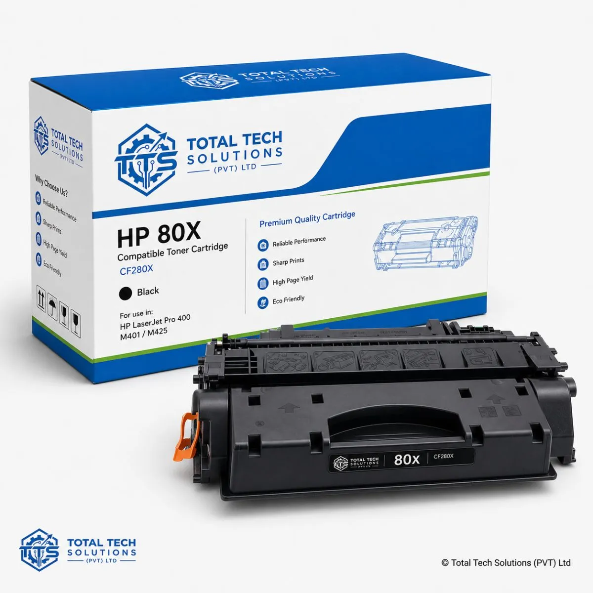 Total Tech Solutions HP 80X Compatible Black Toner Cartridge - CF280X