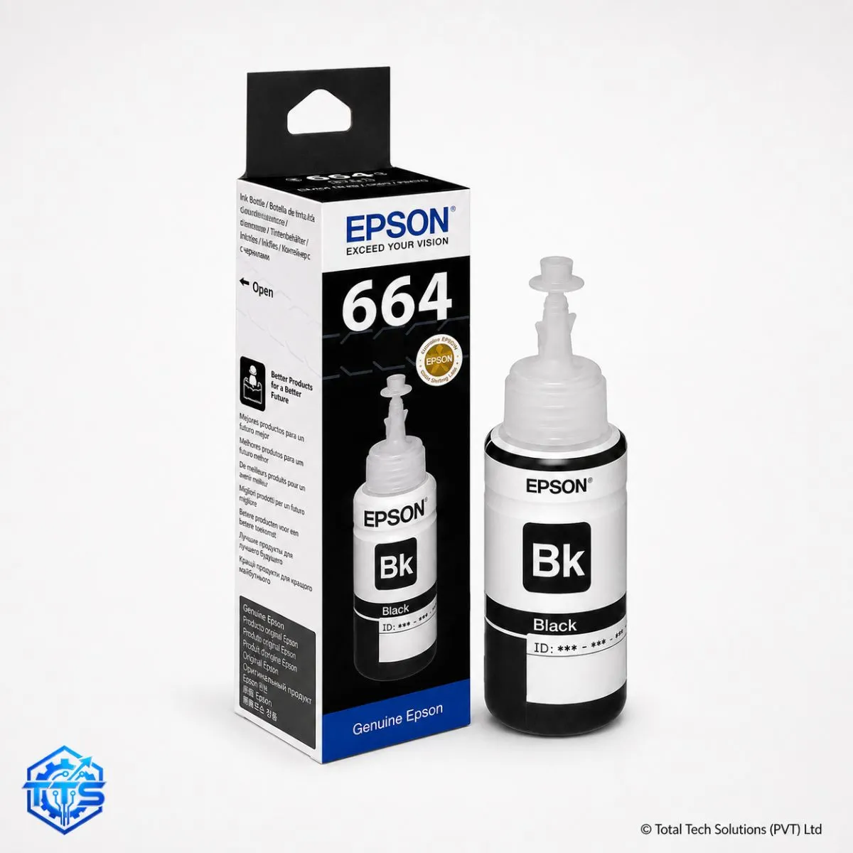 Epson T6641 Black Original Ink Bottle for Epson L100/110/130/200/300/310/365/550/565/1300, image 4
