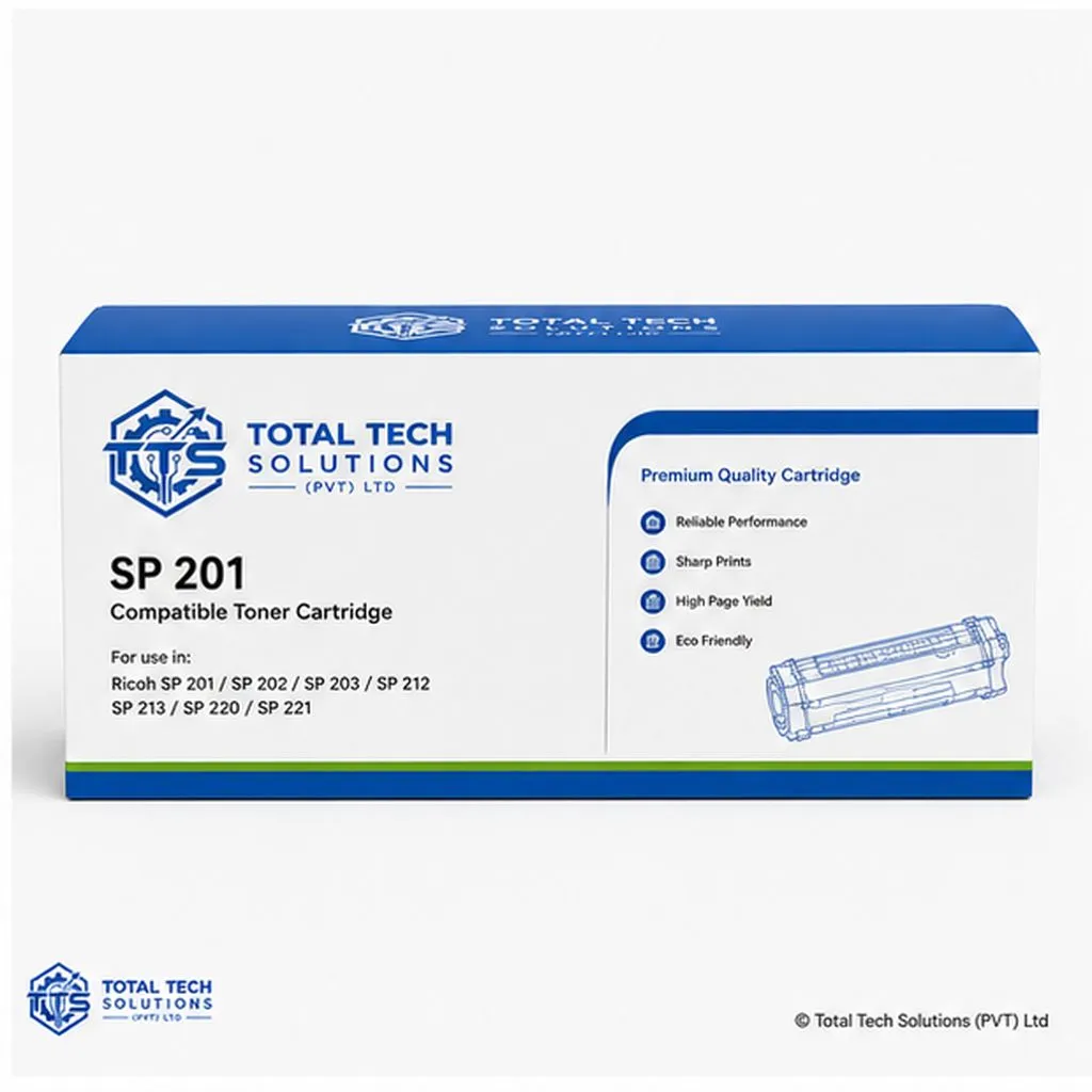 Total Tech Solutions Ricoh SP 201 Compatible Black Toner Cartridge for SP 201N / SP 201Nw Printers