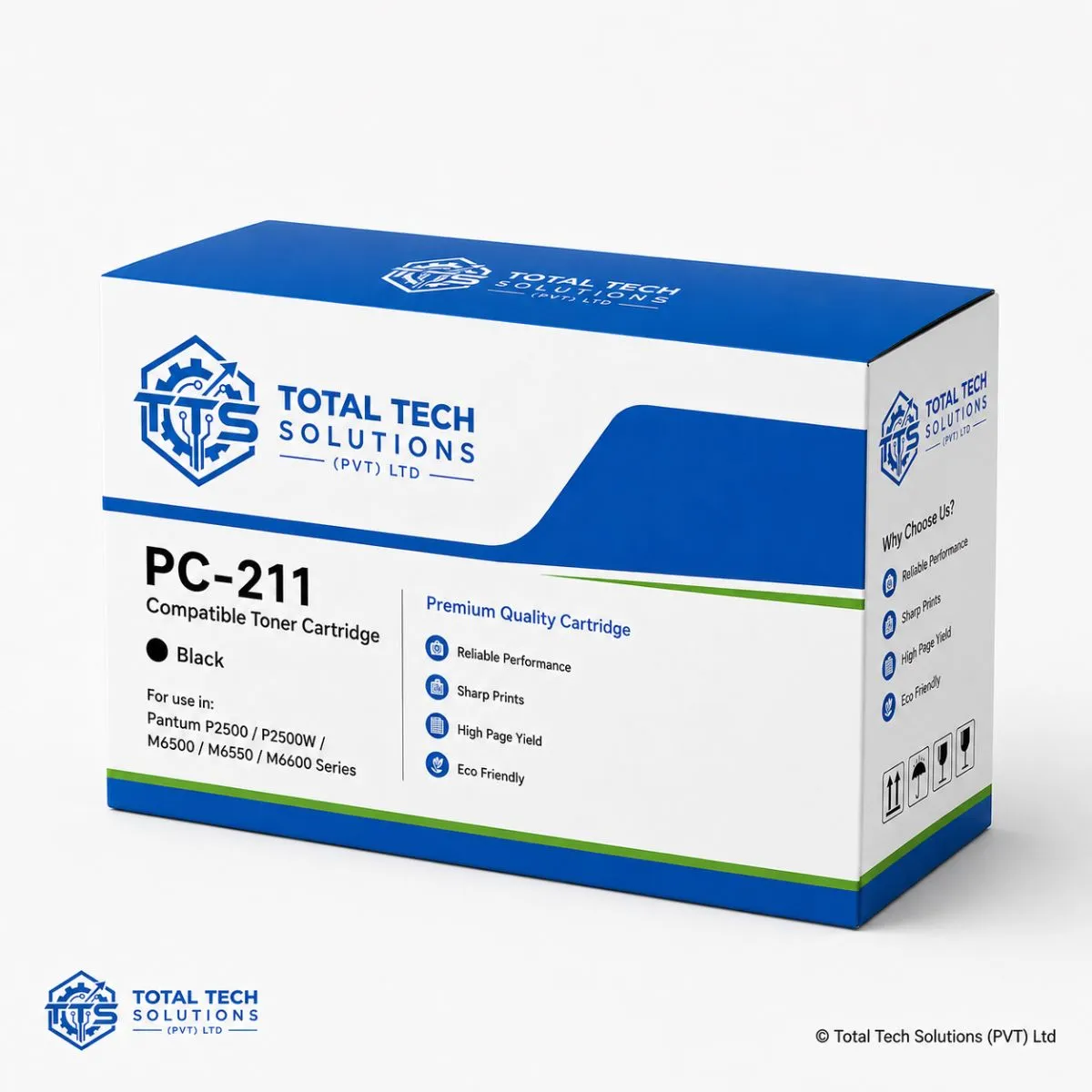 Pantum PC-211 Compatible Black Toner Cartridge for P2500/M6600, image 3