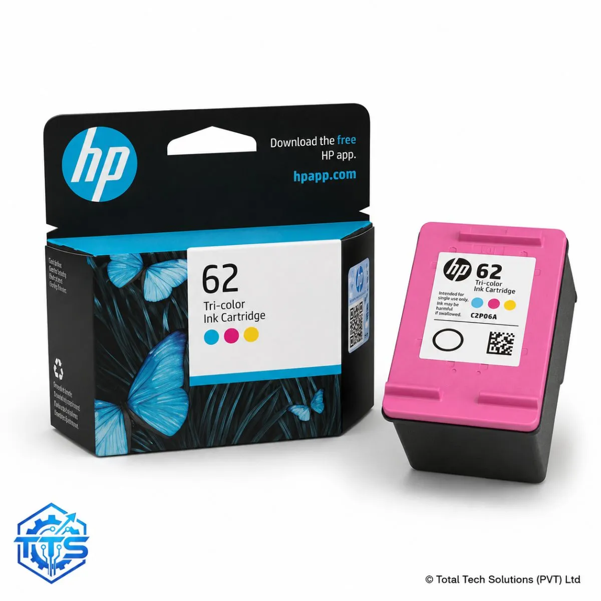 HP 62 Tri-color Original Ink Cartridge