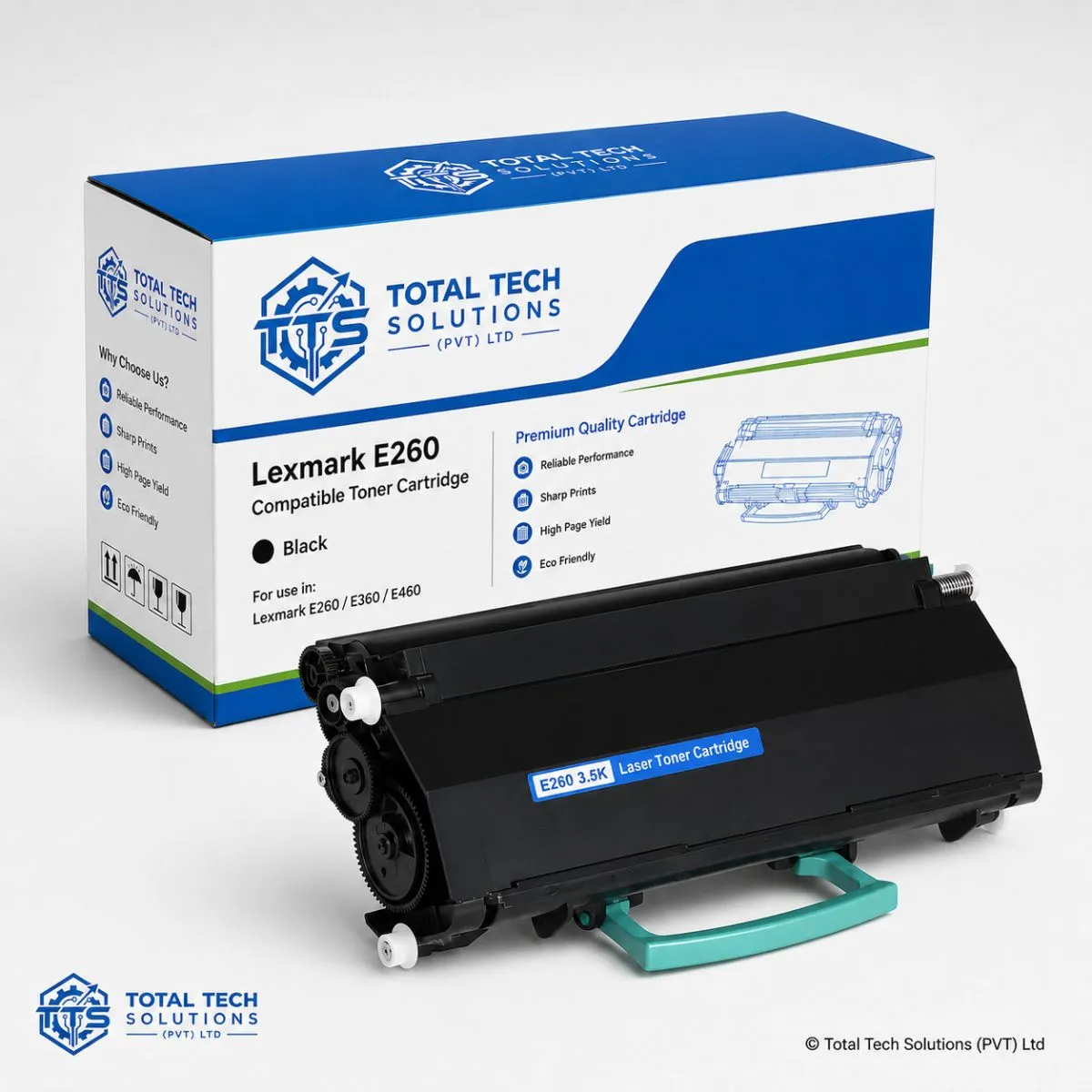 Total Tech Solutions Lexmark E260 Compatible Black Toner Cartridge