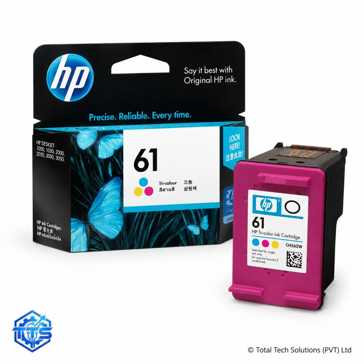 HP 61 Tri-color Original Ink Cartridge for HP 1000/1010/1050/2050/3050