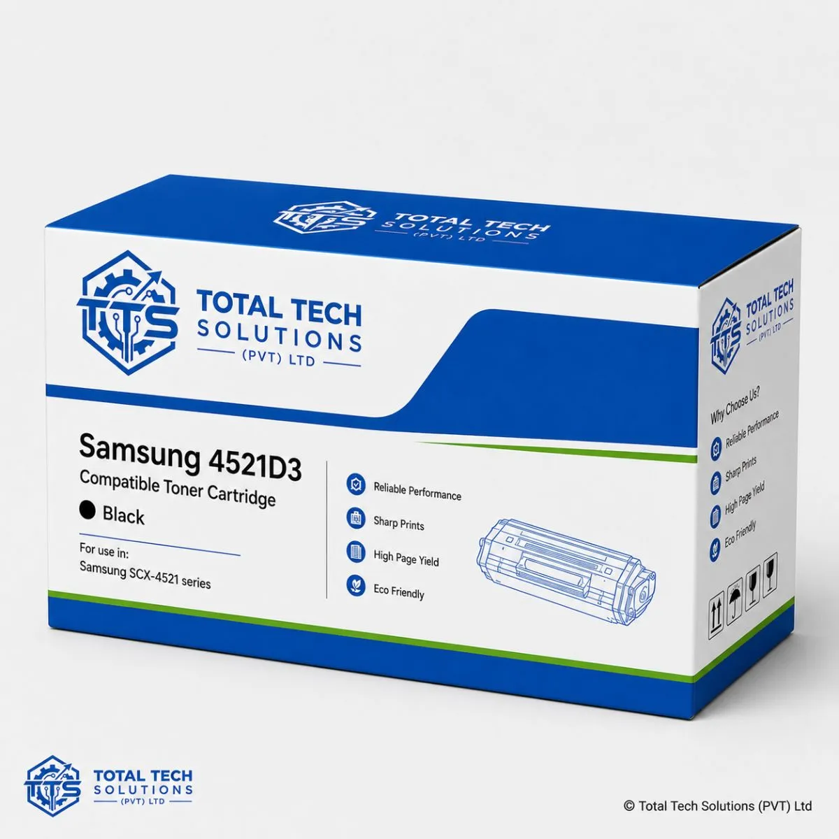 Total Tech Solutions Samsung SCX-4521D3 Compatible Black Toner Cartridge for SCX-4321 / SCX-4521F Printers, image 3