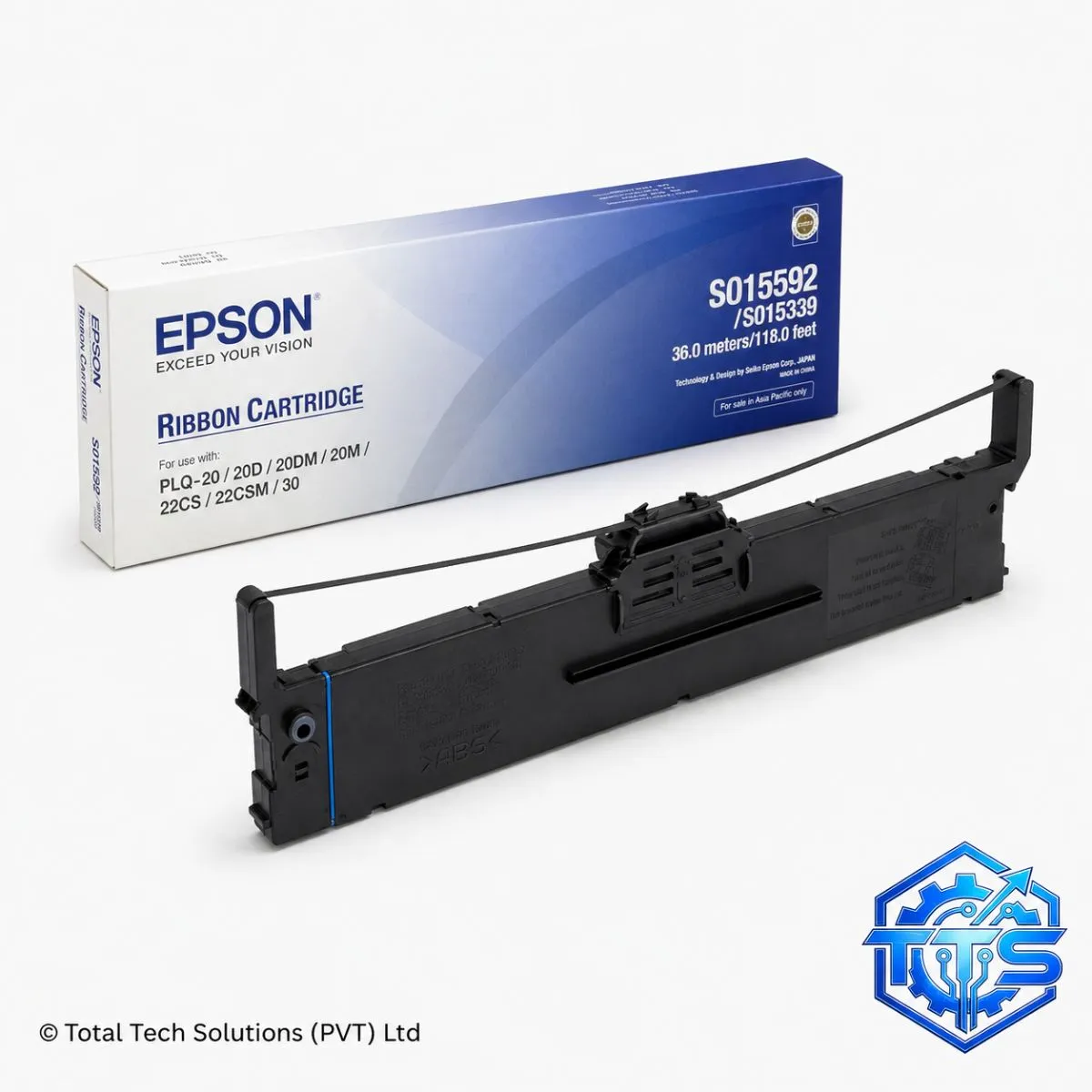 Epson PLQ-20 Black Original Printer Ribbon Cartridge - S015592 / S015339, image 2