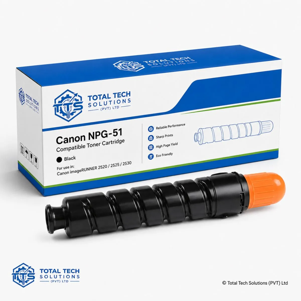 Total Tech Solutions Canon NPG-51 Black Compatible Toner Cartridge for imageRUNNER 2520/2525/2530