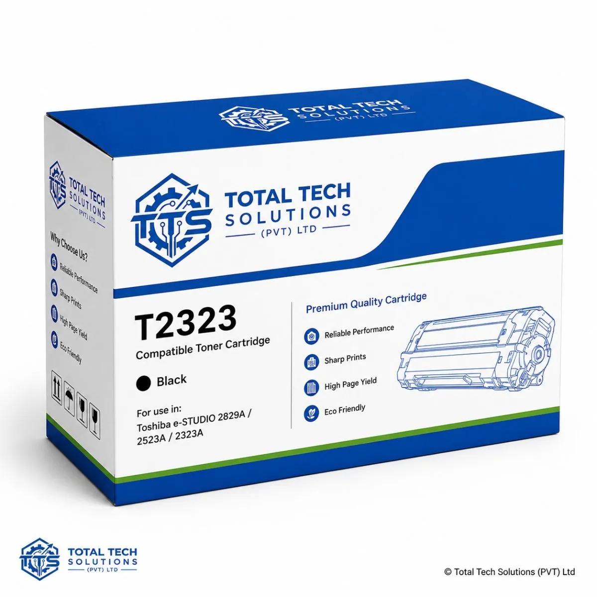 Total Tech Solutions Toshiba T-2323 Compatible Black Toner Cartridge for e-STUDIO 2323AM / 2523A / 2829A, image 2